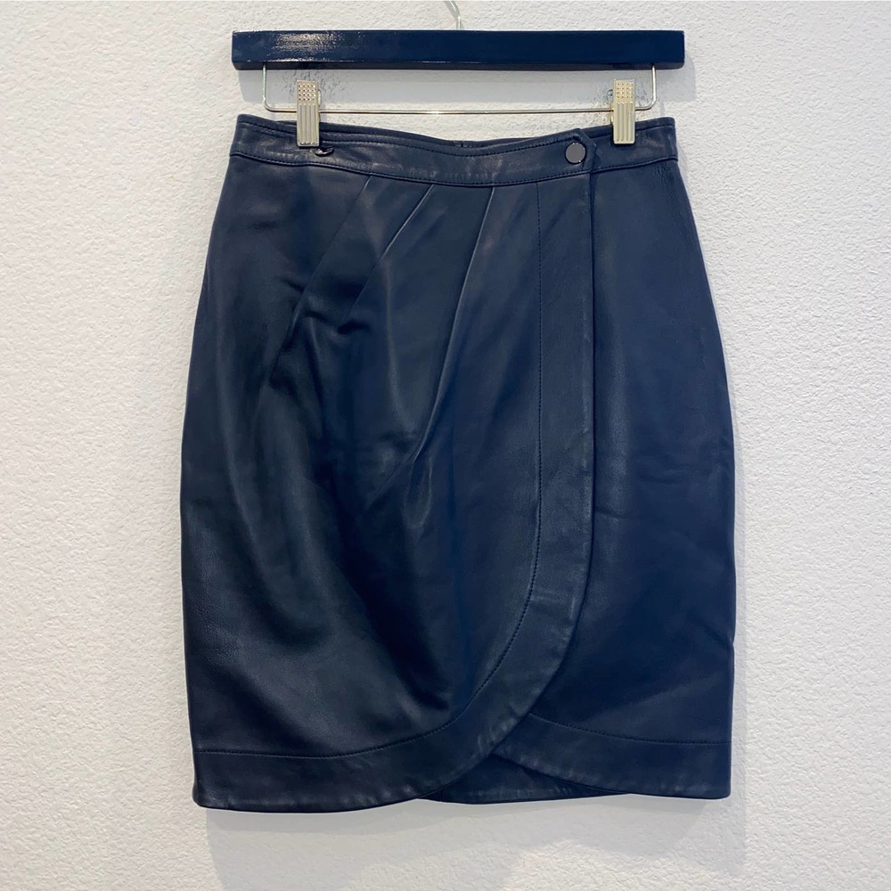 ba&sh Black Leather Skirt size S